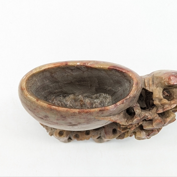 Vintage Chinese Pink Tan Soapstone Double Vase - Picture 9 of 13